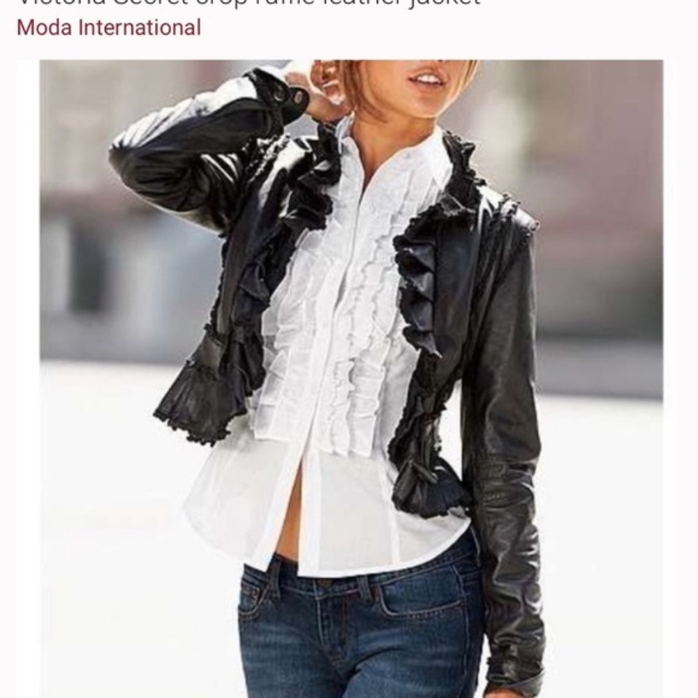 Vintage Victorias Secret Moda International Leather Jacket